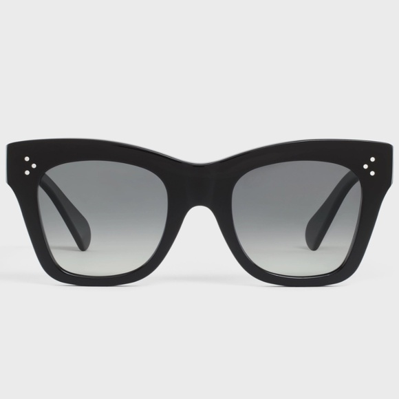 CAT EYE S004 SUNGLASSES IN ACETATE WITH POLARIZED LENSES BLACK - Picture 2 of 2